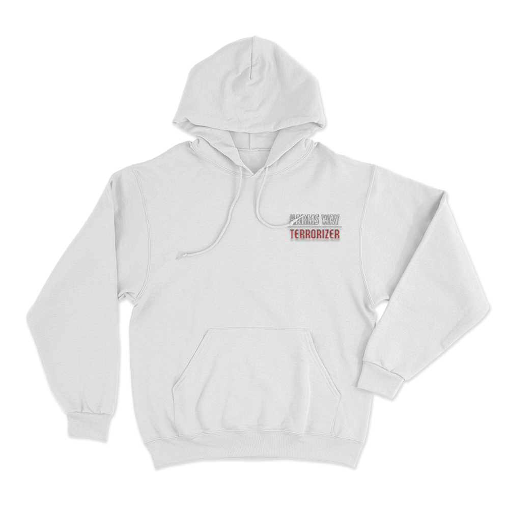 Terrorizer Harms Way Unisex Hoodie White Terrorizer Harms Way Unisex Hoodie White